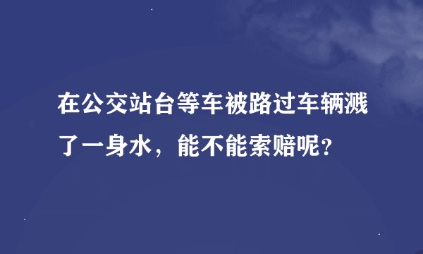 在公交站台等车被路过车辆溅了一身水，能不能索赔呢？