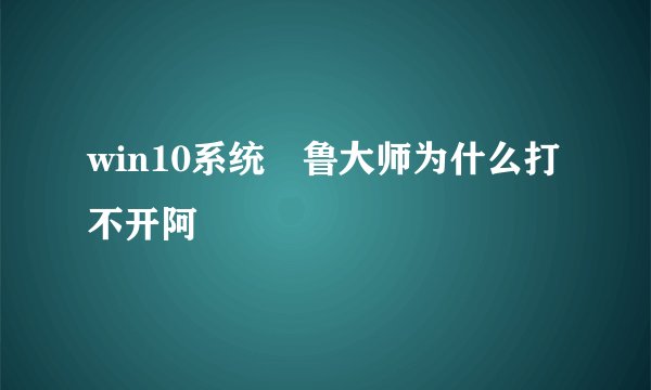 win10系统 鲁大师为什么打不开阿