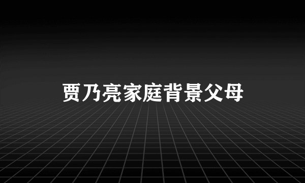 贾乃亮家庭背景父母
