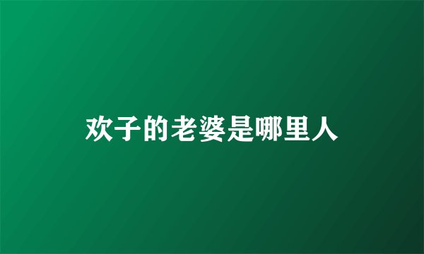欢子的老婆是哪里人