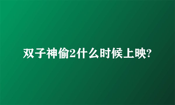 双子神偷2什么时候上映?