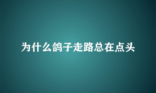 为什么鸽子走路总在点头