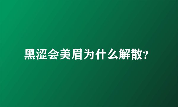 黑涩会美眉为什么解散？