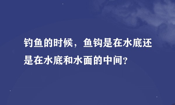 钓鱼的时候，鱼钩是在水底还是在水底和水面的中间？