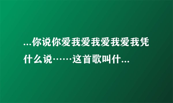 ...你说你爱我爱我爱我爱我凭什么说……这首歌叫什么名啊?