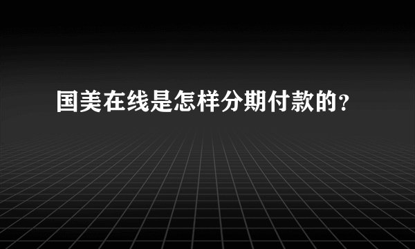 国美在线是怎样分期付款的？