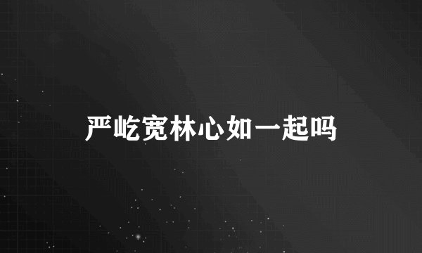 严屹宽林心如一起吗