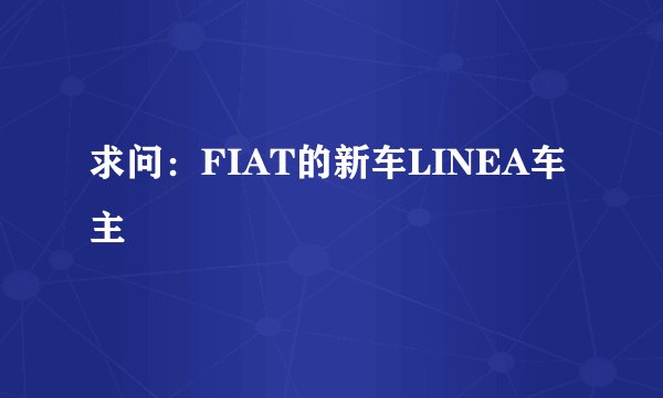 求问：FIAT的新车LINEA车主