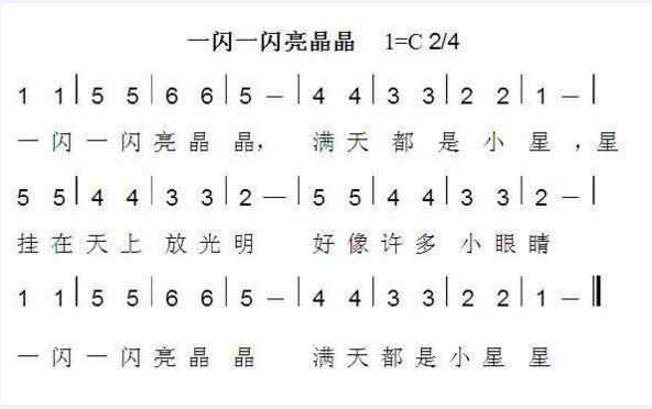 谁知道钢琴的《一闪一闪亮晶晶》怎么弹，急