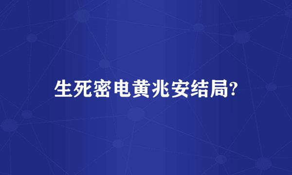生死密电黄兆安结局?