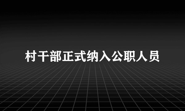 村干部正式纳入公职人员