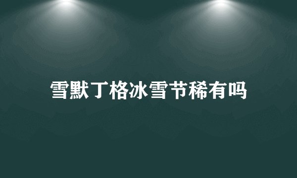 雪默丁格冰雪节稀有吗