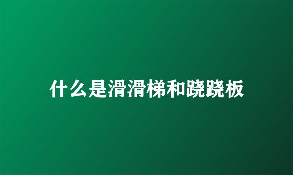 什么是滑滑梯和跷跷板