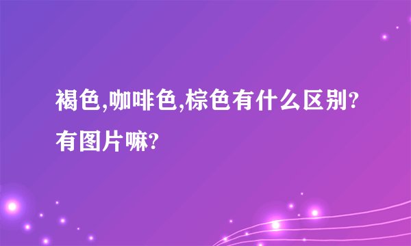 褐色,咖啡色,棕色有什么区别?有图片嘛?