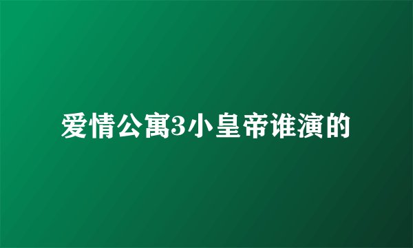 爱情公寓3小皇帝谁演的