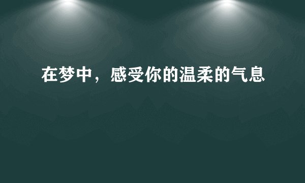 在梦中，感受你的温柔的气息