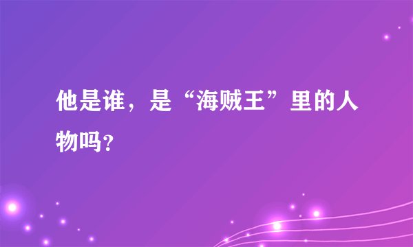 他是谁，是“海贼王”里的人物吗？