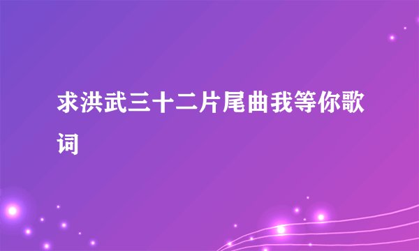 求洪武三十二片尾曲我等你歌词
