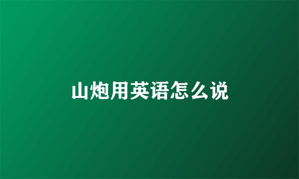 山炮用英语怎么说