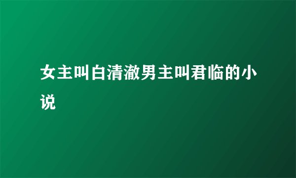 女主叫白清澈男主叫君临的小说