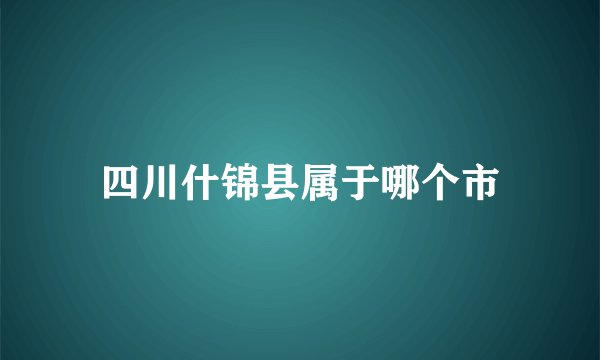 四川什锦县属于哪个市