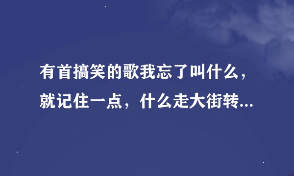有首搞笑的歌我忘了叫什么，就记住一点，什么走大街转小巷饿了就吃大排档，知道名字的告诉一下。