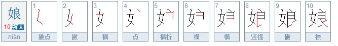 娘字笔顺怎么写