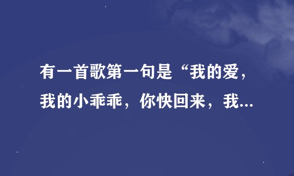 有一首歌第一句是“我的爱，我的小乖乖，你快回来，我吃不下没你陪的饭菜。这是什么歌
