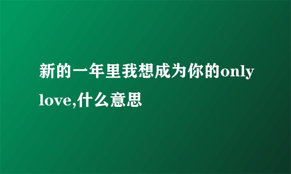 新的一年里我想成为你的onlylove,什么意思