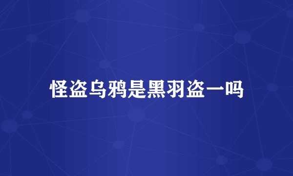 怪盗乌鸦是黑羽盗一吗
