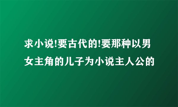 求小说!要古代的!要那种以男女主角的儿子为小说主人公的