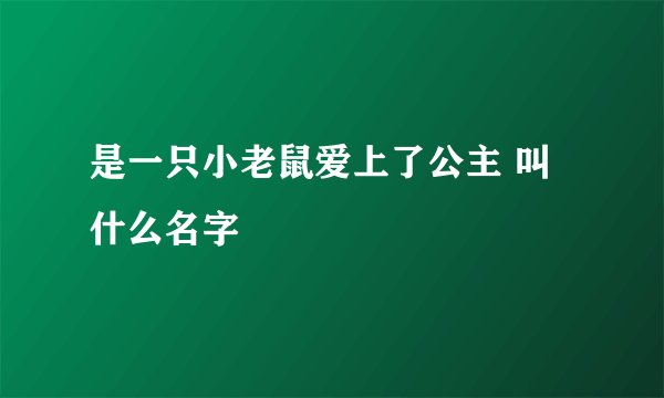 是一只小老鼠爱上了公主 叫什么名字