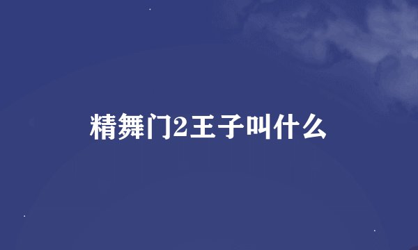 精舞门2王子叫什么