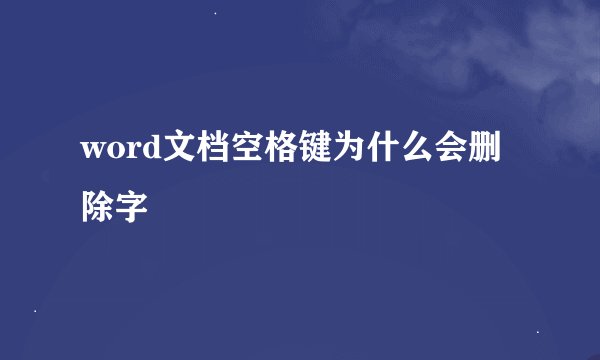 word文档空格键为什么会删除字