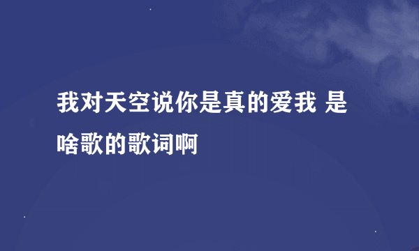 我对天空说你是真的爱我 是啥歌的歌词啊