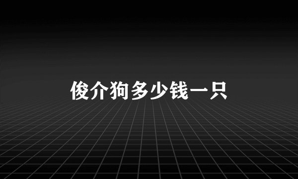 俊介狗多少钱一只