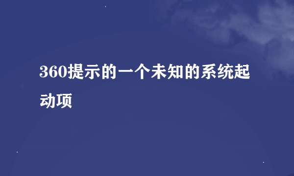 360提示的一个未知的系统起动项