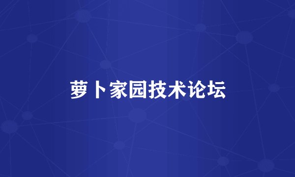 萝卜家园技术论坛