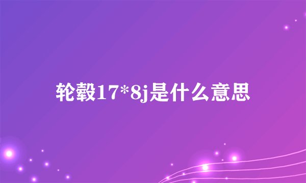轮毂17*8j是什么意思