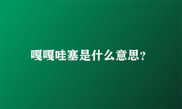 嘎嘎哇塞是什么意思？