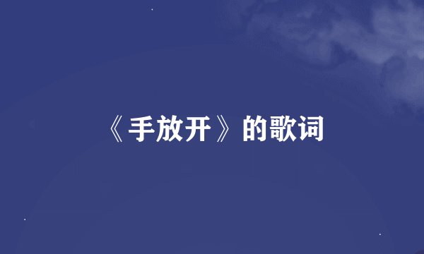 《手放开》的歌词