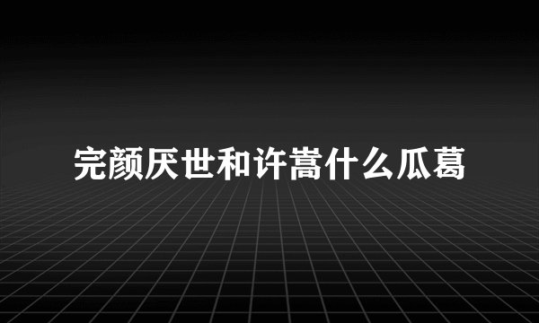 完颜厌世和许嵩什么瓜葛