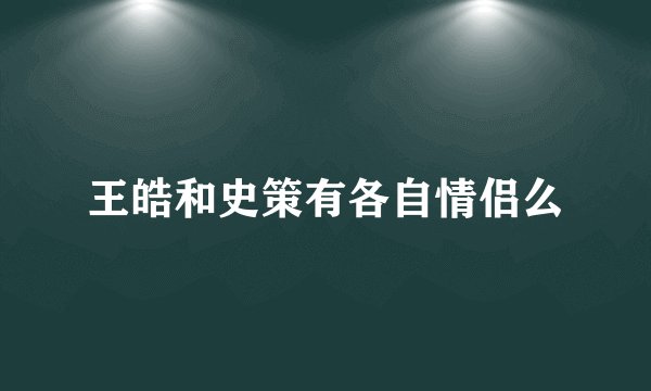 王皓和史策有各自情侣么
