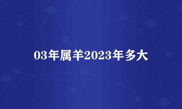 03年属羊2023年多大