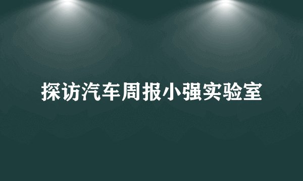 探访汽车周报小强实验室