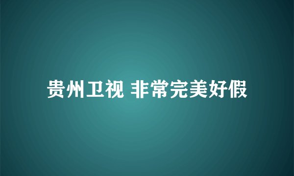 贵州卫视 非常完美好假