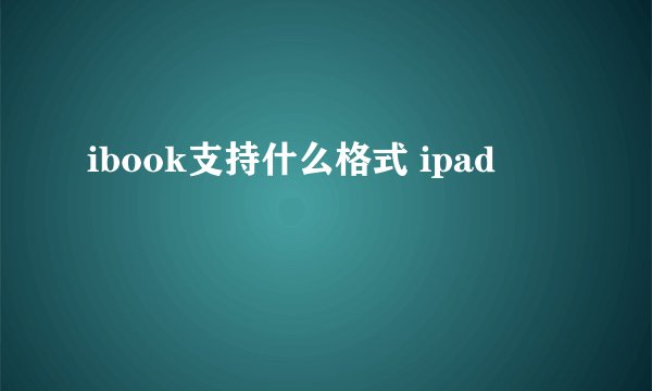 ibook支持什么格式 ipad