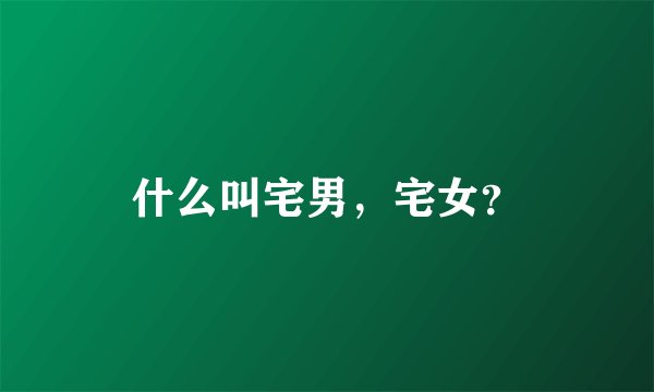 什么叫宅男，宅女？