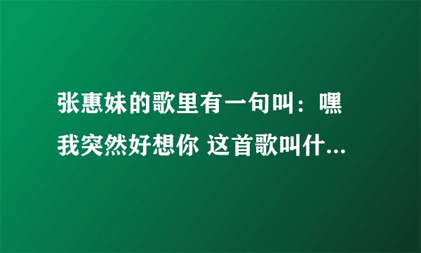张惠妹的歌里有一句叫：嘿 我突然好想你 这首歌叫什么名a ？
