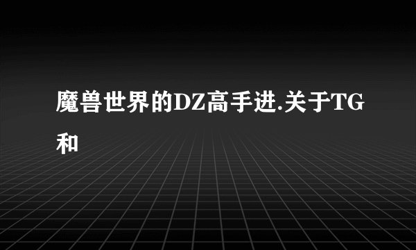 魔兽世界的DZ高手进.关于TG和
